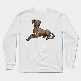 Dog - Great Dane - Brindle Natural Ears Long Sleeve T-Shirt